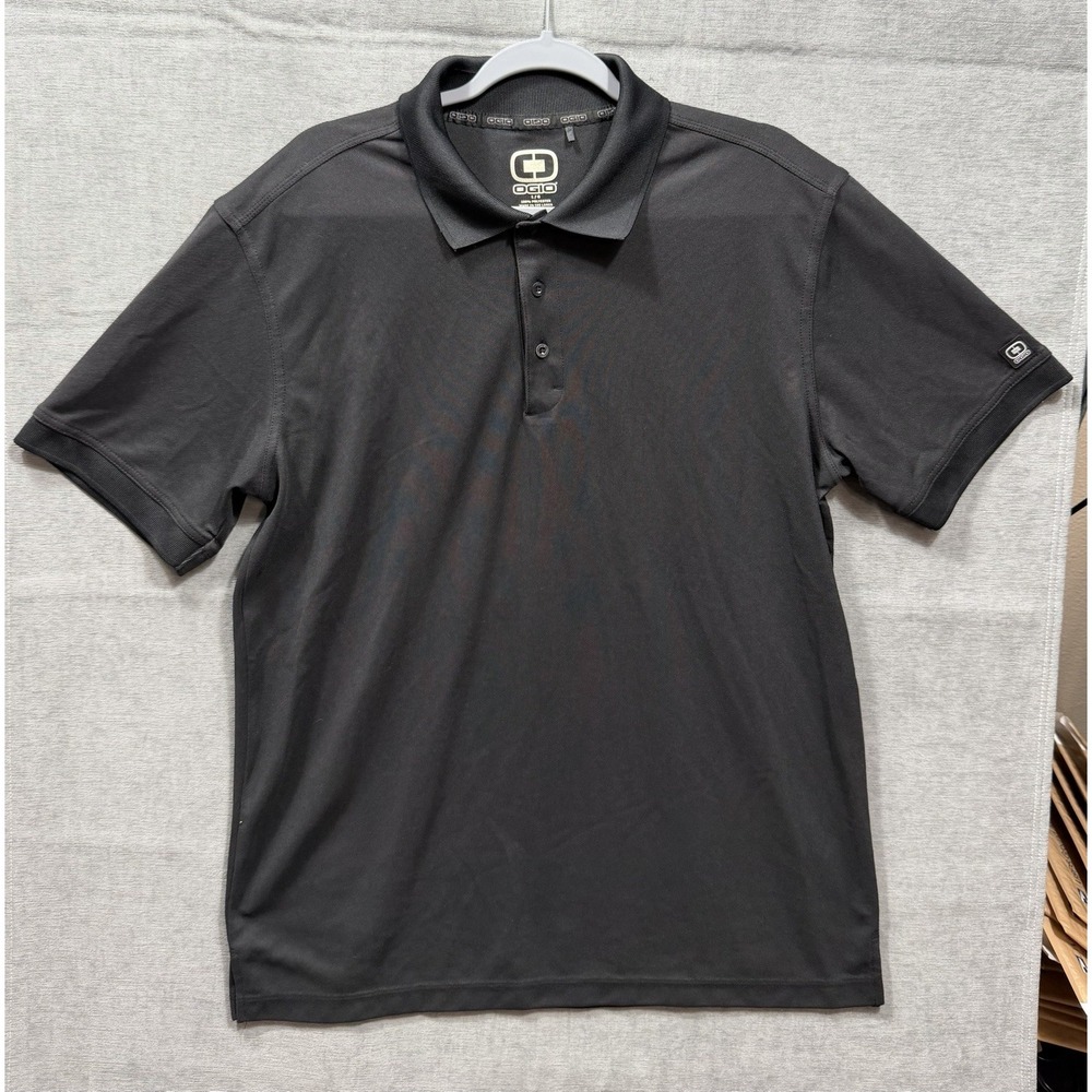 Ogio Polo Shirt Mens Large Black Activewear Stretch Golf Tennis Casual